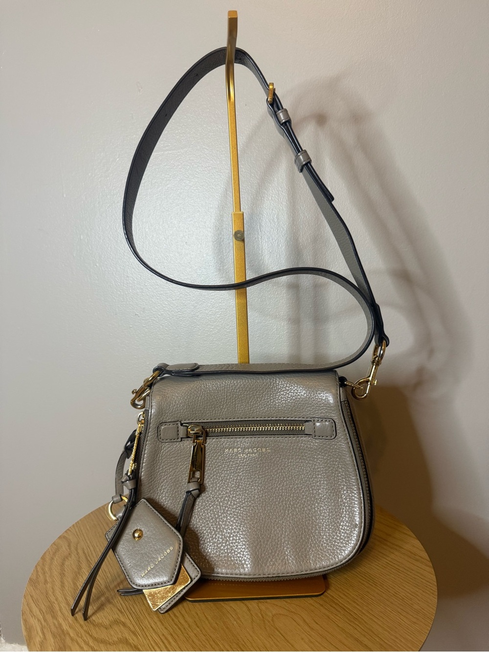 Marc Jacobs Nomad Shoulder Structured Metallic Gray Crossbody